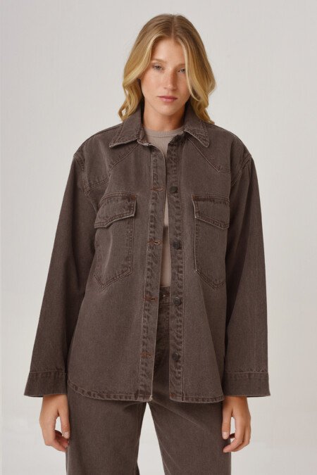 Overshirt Stone Chocolate